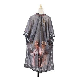 Nicole Lee Black Sheer Kimono with Fashion Graphic